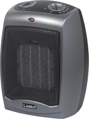 Lasko Portable Indoor Ceramic Space Heater - 9” - 754201 - Dark Gray