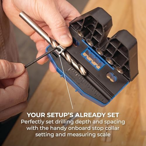 Kreg Dowel Jig Kit - Doweling Guide Kit with Removable Drill Guides - No-Measure Doweling Jig for Benchtop and Workshop Projects - Cabinet Joint