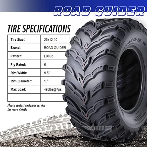 ROADGUIDER 2 ATV/UTV Tires 25x12-10 25x12x10 6PR 10274