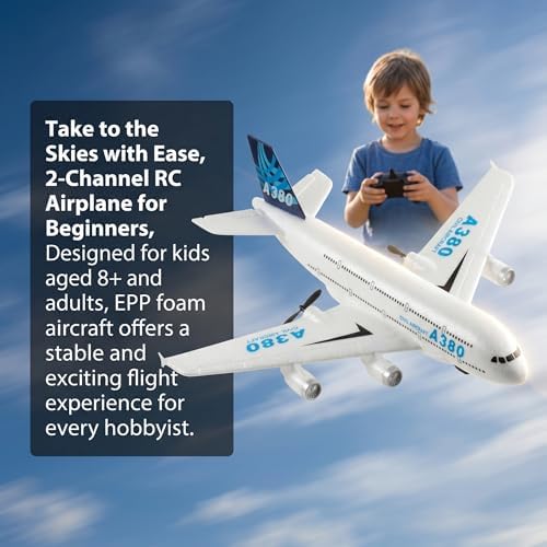 RC Airplane Airbus A380, Easy to Fly RC Plane for Kids Beginner & Adults