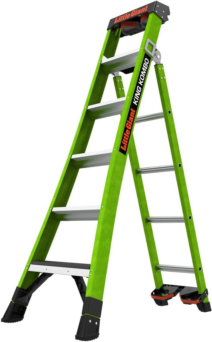 Little Giant King Kombo, 6 ft Fiberglass Multi-Position Ladder, 13906-001