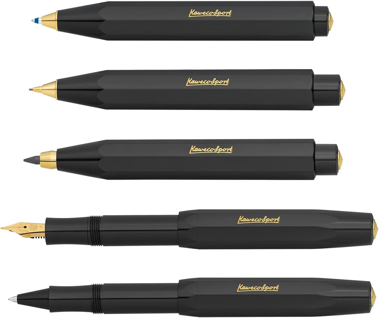 Kaweco CLASSIC SPORT Fountain Pen White with 23 Carat Gold-Plated Steel Nib and Iridium Tip for Ink Cartridges I Sport Fountain Pen 13 cm I Nib: BB (Extra Broad)