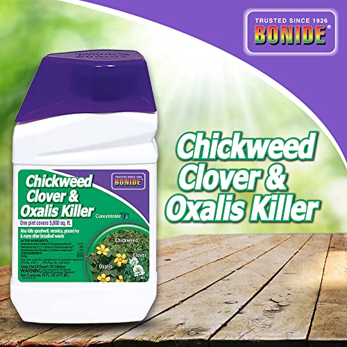 Bonide Chickweed, Clover and Oxalis Killer, 16 oz Concentrate | Controls Weeds and Roots Without Harming Lawn