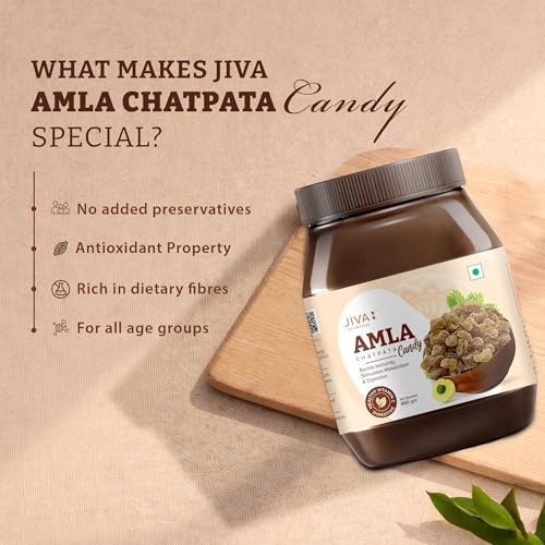 Jiva Ayurveda Amla Candy (Chatpata) - 400g (14.1 oz) | Tangy Indian Gooseberry Bites | Natural Vitamin C & Antioxidant Rich | Zesty Sweet & Spicy