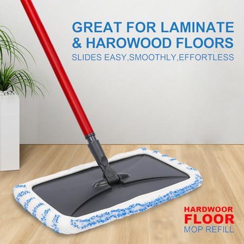 2-Pack Reusable Microfiber mop Pads, Compatible with Oceda 15x8 inch Flat mop, Wet and Dry use, deep Cleaning (mop Handle not Included).