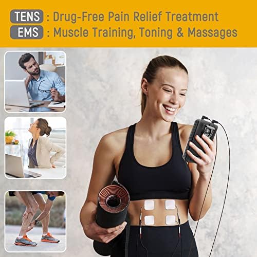 iSTIM EV-805 TENS EMS 4 Channel Rechargeable Combo Machine Unit - Muscle Stimulator + Back Pain Relief and Management- 24 Programs/Backlit