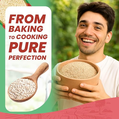 We Got Nuts White Hulled Sesame Seeds 5 Lbs (80oz) Bag | No Preservatives Added, Non-GMO, 100% Natural With No Shell | For Baking, Salad Toppings
