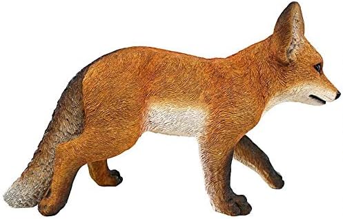 Design Toscano Simon The Woodland Fox Indoor/Outdoor Garden Statue for Patio, Pool or Lawn, 18 Inch Tall, Cast Stone Resin, Red Orange Paint