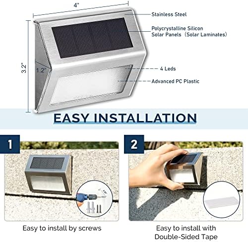 SOLPEX Solar Fence Lights, 12 Pack, Waterproof, Cold White