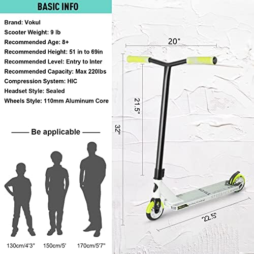VOKUL K1 Pro Scooters - Stunt Scooter | Trick Scooter - Intermediate and Beginner Freestyle Scooter for Kids 8 Years and UP,Teens and Adults -Quality Kick Pro Scooter for Boys and Girls