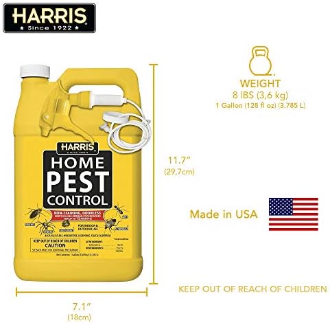 Harris Home Insect Killer, Liquid Gallon Spray with Odorless and Non Staining Residual Formula - Kills Stinkbugs, Ants, Roaches, Spiders, Fleas