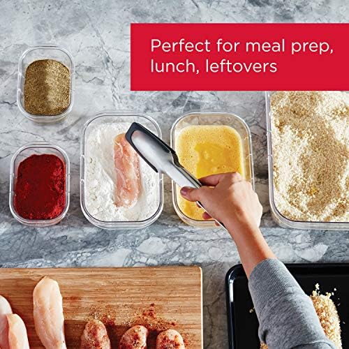Rubbermaid Brilliance Food Storage Containers with Lids, Set of 22 | Large 9.6 Cup Container