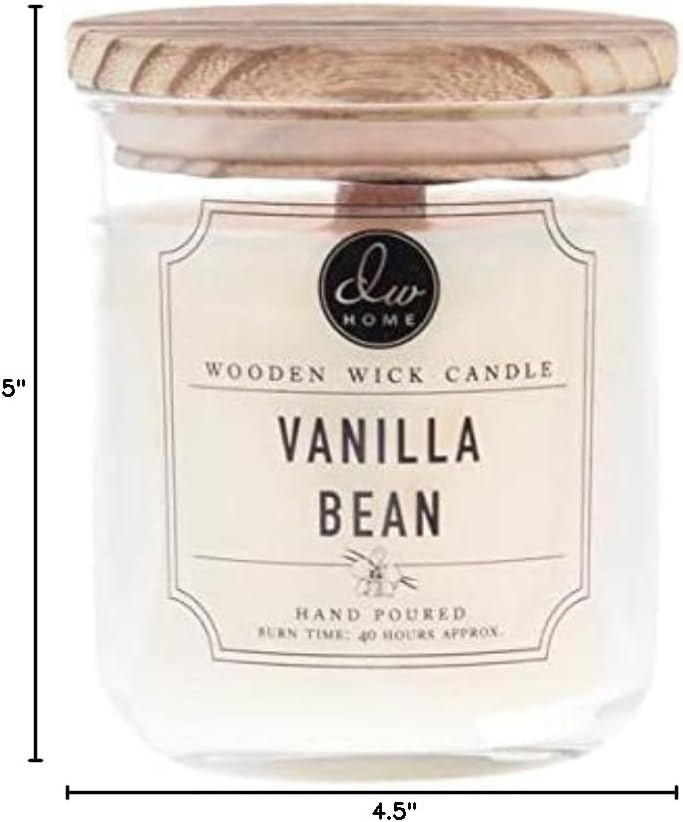 DW Home Vanilla Bean Scented Candle for Home, 15 oz, Large Double Wick Candle Jar, Up to 56H Burn Time, Luxury Scented Candle for Relaxation, Gifting, Home Decor