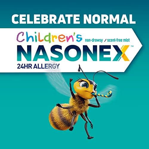 Nasonex Children's 24HR Allergy Nasal Spray, Non-Drowsy, Scent-Free Mist, Allergy Symptoms + Nasal Congestion, Full Prescription Strength, 60 Sprays