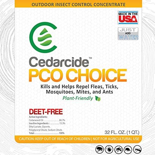 Cedarcide Outdoor Lawn and Garden Kit (Medium) Includes PCO Choice Cedar Oil Bug Killing Concentrate Quart and Insect Repelling Granules Kills and