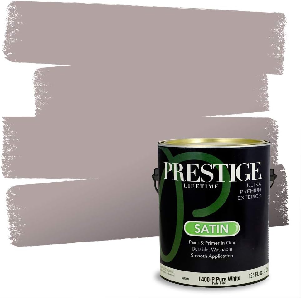 PRESTIGE Paints Exterior Paint and Primer In One, 1-Gallon, Satin, Comparable Match of Sherwin Williams* Socialite*