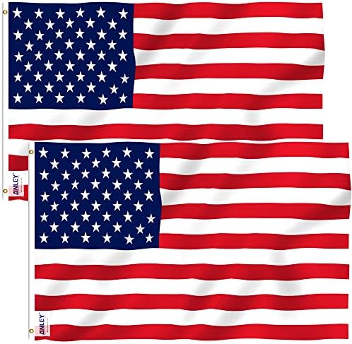 ANLEY Fly Breeze American National Flag 4x6 Foot Polyester - Vivid Color and Fade proof - Canvas Header and Brass Grommets - Banner Flags 4 X 6 Ft