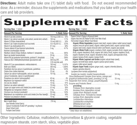 Country Life Core Daily-1 Multivitamin for Men with Probiotics, 60 Tablets | Supports energy metabolism