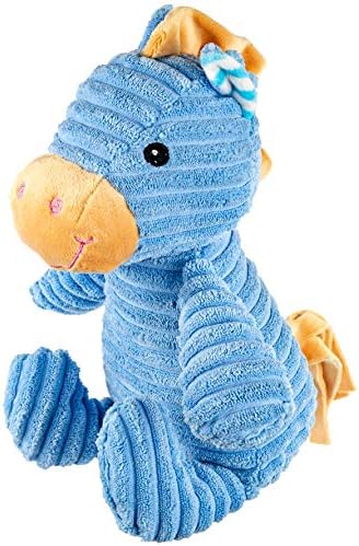 Giftable World 9 Inch Plush Pet Toy Corduroy Sitting Horse with Crinkle Ears and Squeaker