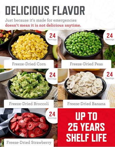READYWISE Emergency Food Supply Freeze Dried Vegetables, 72 Servings