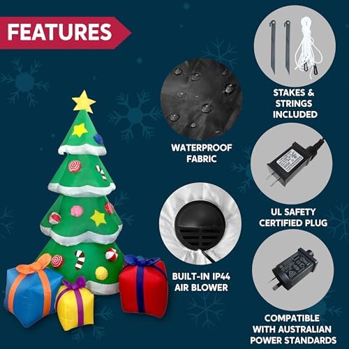 Joiedomi 7FT Tall Christmas Inflatables Tree Outdoor Decoration