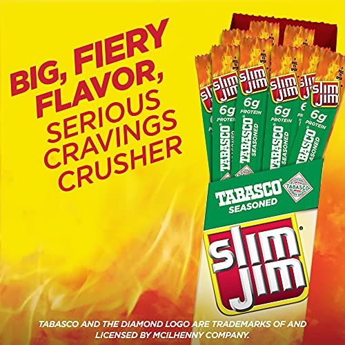 Slim Jim Giant Smoked Jerky Sticks, Tabasco Flavor, 0.97 oz., 24-ct