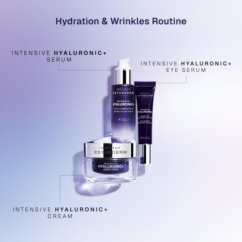 Institut Esthederm – Intensive Hyaluronic+ Anti-Wrinkles Refreshing Eye Serum - 0.5 fl. oz. | Hyaluronic+ eye serum reduces wrinkles and fine
