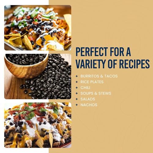 Augason Farms Dried Black Beans 4 Gallon | Emergency Food Supply, 237 Servings, 30 Year Shelf Life, Good Source of Iron, Protein, and Potassium