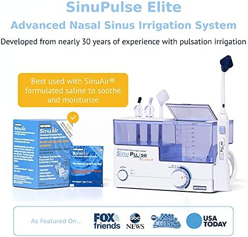 SinuPulse Elite Pulsating Nasal Irrigation System, 30 SinuAir Packets