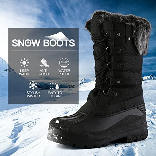 mysoft Women's Snow Boots Waterproof Mid-Calf Winter Boots