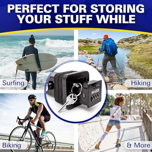 HS7000 Key Vault | Hidden Trailer Hitch Safe for Secure Key Storage | CarShare Turo | Weather Resistant and Durable with 4-Digit Combination Lock