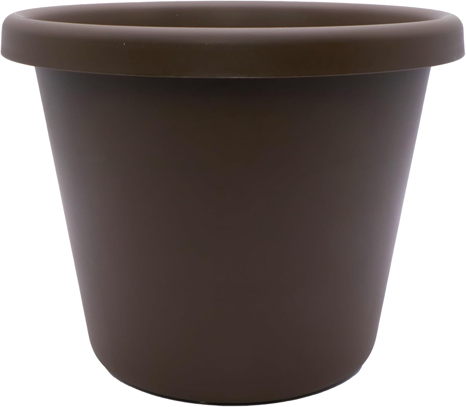 The HC Companies Classic Round Plastic Plant Pot w/Rolled Rim - Lightweight & UV Resistant Flower Pot for Herbs & More - Outdoor & Indoor Plant Pots w/Drainage (15.5 inch Warm Gray, Pack of 1)