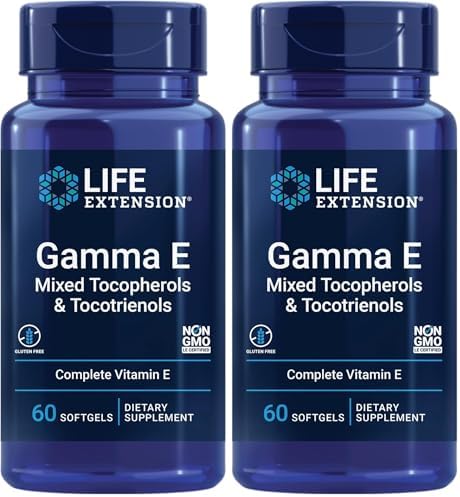 Life Extension Gamma E Mixed Tocopherols & Tocotrienols – Complete Vitamin E Spectrum, Antioxidant Protection – Non-GMO, Gluten-Free – 60 Softgels | Complete Vitamin E Spectrum with Mixed Tocopherols & Tocotrienols for Antioxidant Protection, Non-GMO & G…