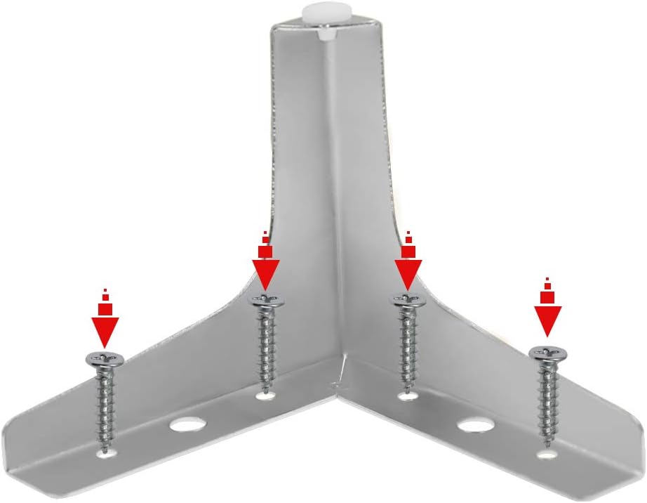 4 Pack 4 Inch Furniture Legs, Chrome Metal Polished Triangle Feet