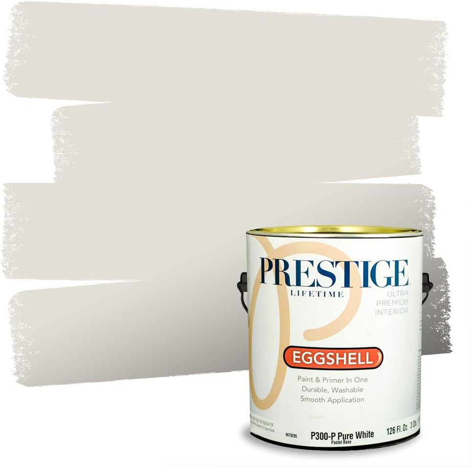 PRESTIGE Paints Exterior Paint and Primer In One, 1-Gallon, Flat, Comparable Match of Sherwin Williams* Grizzle Gray*