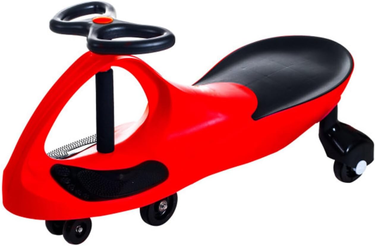 Wiggle Car Ride On Toy - No Batteries, Gears or Pedals - Twist, Swivel, Go - Outdoor Ride Ons for Kids 3 Years and Up by Lil' Rider (Hot Pink and Black)