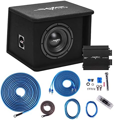 Skar Audio Single 8" Complete 700 Watt SDR Series Subwoofer Bass Package - Includes Loaded Enclosure with Amplifier