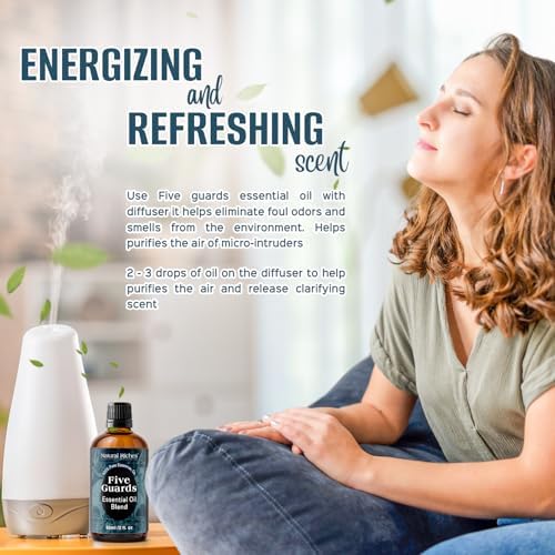 Five Guards Essential Oil Blend 30 ml Health Shield for Aromatherapy | With Clove, Cinnamon, Lemon, Rosemary & Eucalyptus - Natural Riches