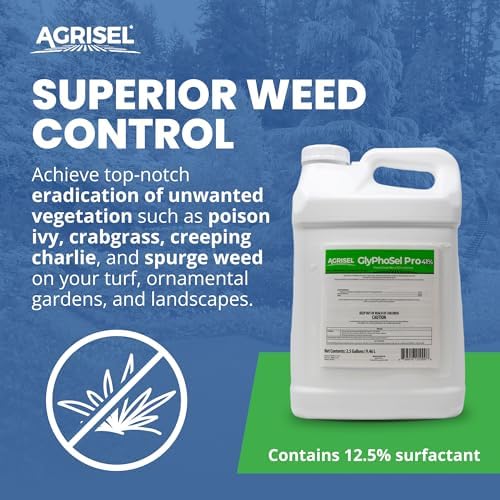 Agrisel GlyPhoSel Pro Weed Killer, Easy Mixing, Pet Safe, 128 Ounces | Tackles Hard-to-Kill Weeds, Low-Odor