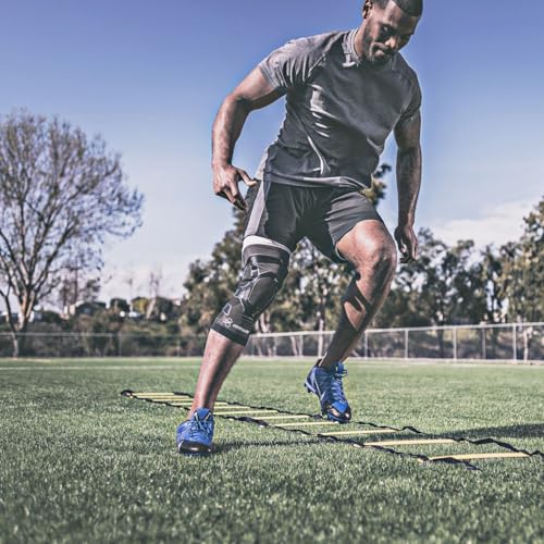 DonJoy Performance Trizone Knee Support for Muscle Strain & Meniscus Injury - Compression Knee Sleeve for Athletes and Active Users, Medium, Left