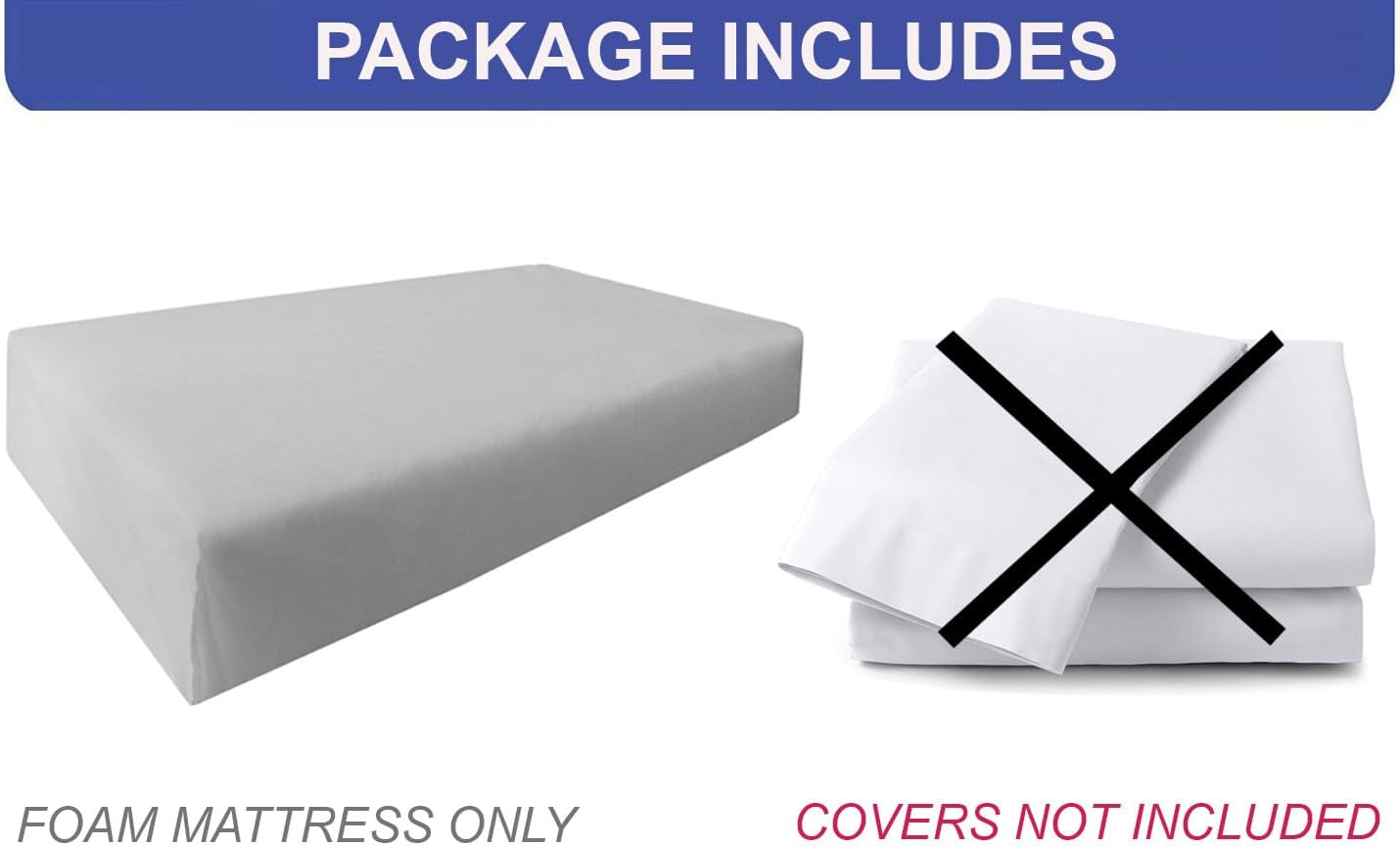 Prolinemax Twin Size 75x39x6 Outdoor Foam Daybed Mattress High Density 1.8 PCF Medium Firm for Patio Daybed Porch Swing Bed