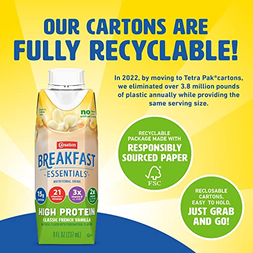 Carnation Breakfast Essentials High Protein Ready-to-Drink, Vanilla, 24 pk