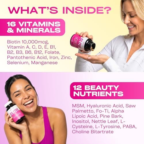 GOBIOTIX Hair, Skin & Nails Vitamins for Women — 10, 000mcg Biotin