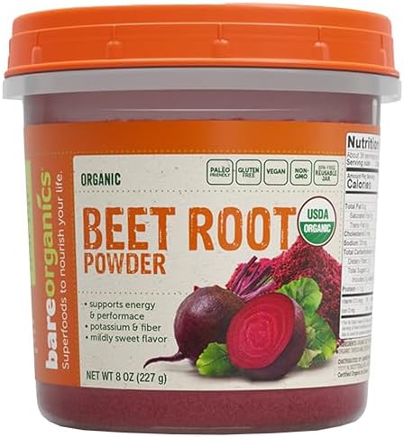 Beet Root Powder – Organic Superfood Dietary Supplement, Vegan, USDA Certified Organic, Non-GMO, Gluten-Free, Pure Beta Vulgaris Beetroot - 8 oz