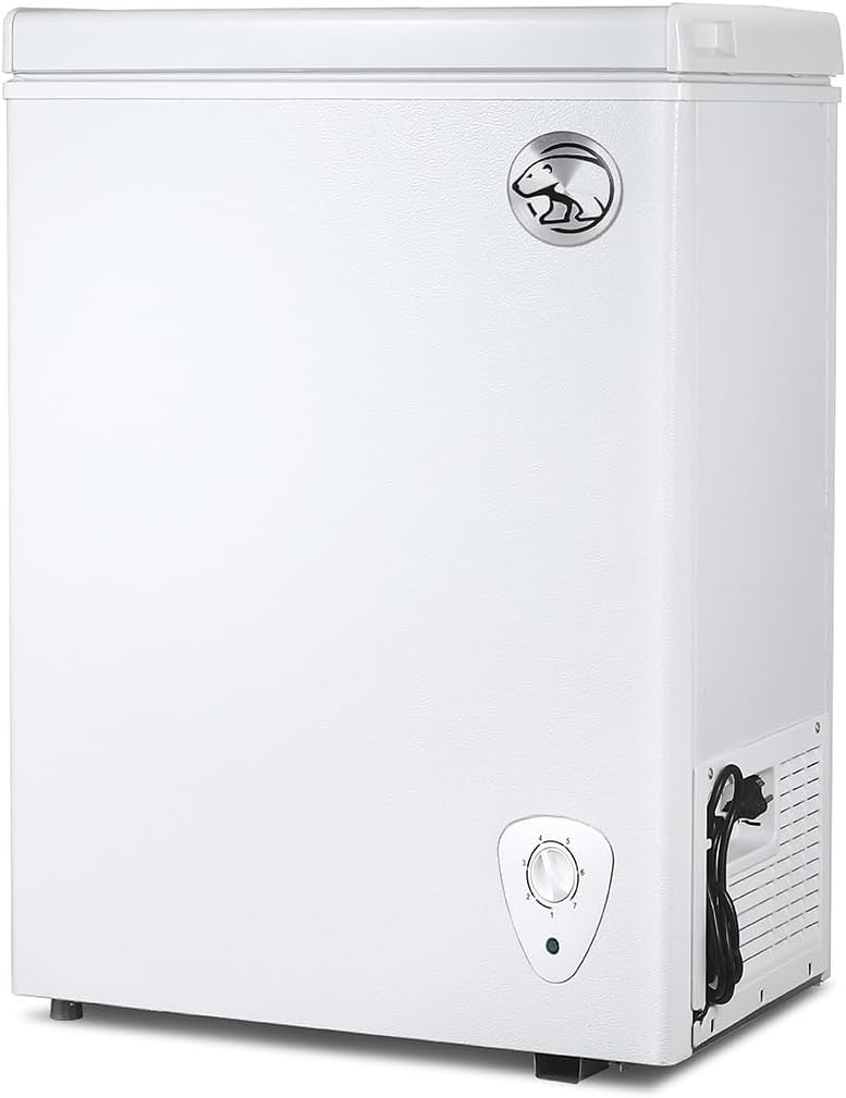 Commercial Cool Upright Freezer, Stand Up Freezer 5 Cu Ft with Reversible Door, White