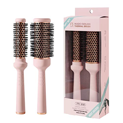 Magic Curling Round Brush (1 Inch) - Non-electronic, Self-Standing Round Brush, Great Blowout, Ceramic Coated Barrel, Quick Styling