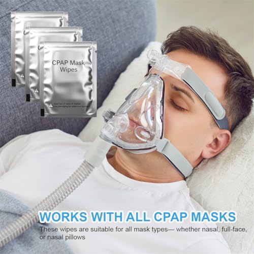 CPAP Mask Wipes Unscented Alcohol Free Cloths 50 Count Cleaning Wipe Extra Large & Moist Daily Mask Care for CPAP Machine Supplies and Accessories