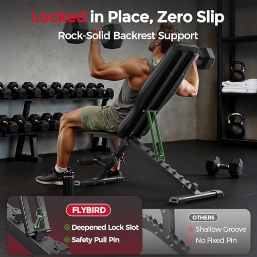 FLYBIRD WB2 Weight Bench, Adjustable Weight Bench for Full Body Workout