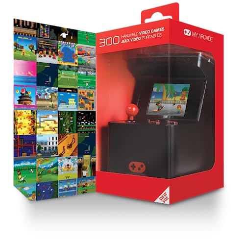 My Arcade Retro Arcade Machine X Mini Arcade: 300 Retro Style Games, 5.75 Inch Tall, AA Battery Powered, 2.5 Inch Color Display