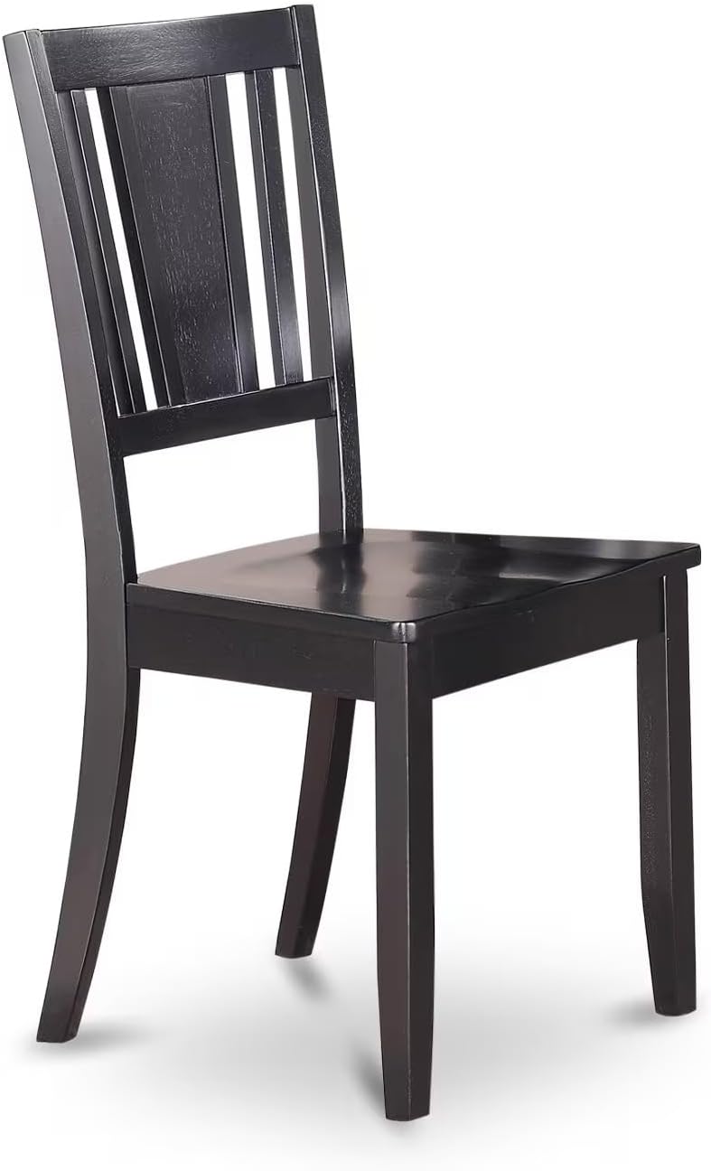 East West Furniture DUC-MAH-LC Dudley Kitchen Dining Chairs - Faux Leather Upholstered Wood Chairs, Set of 2, Mahogany